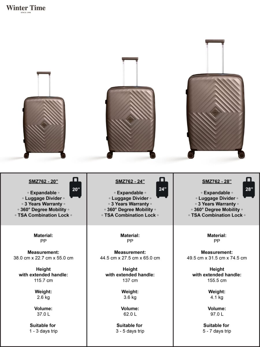 [Sumuzu] Polypropylene TSA Lock Luggage - SMZ762